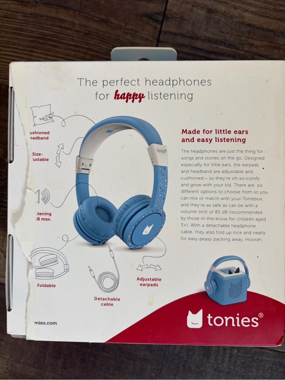 tonies Kids Over-Ear Headphones in Light Blue — Safe 85 dB Volume - Picture 2 of 3